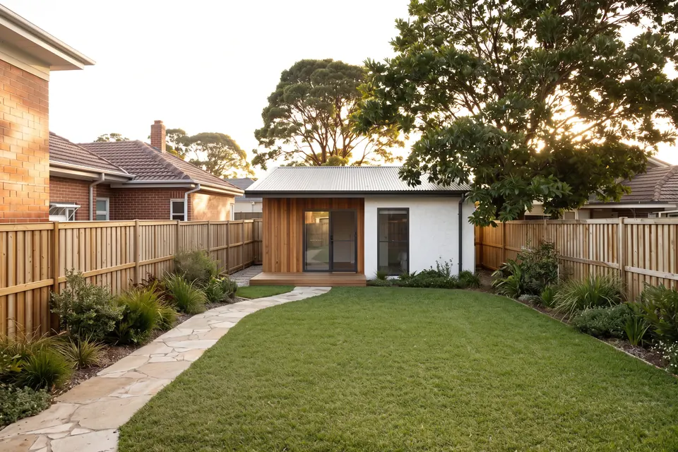 Backyard to granny flat — after