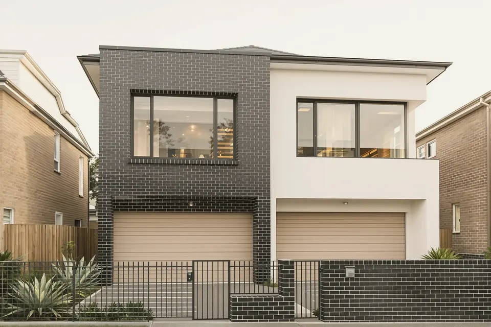 Duplex design for Chatswood: premium side-by-side duplex with two distinct entries